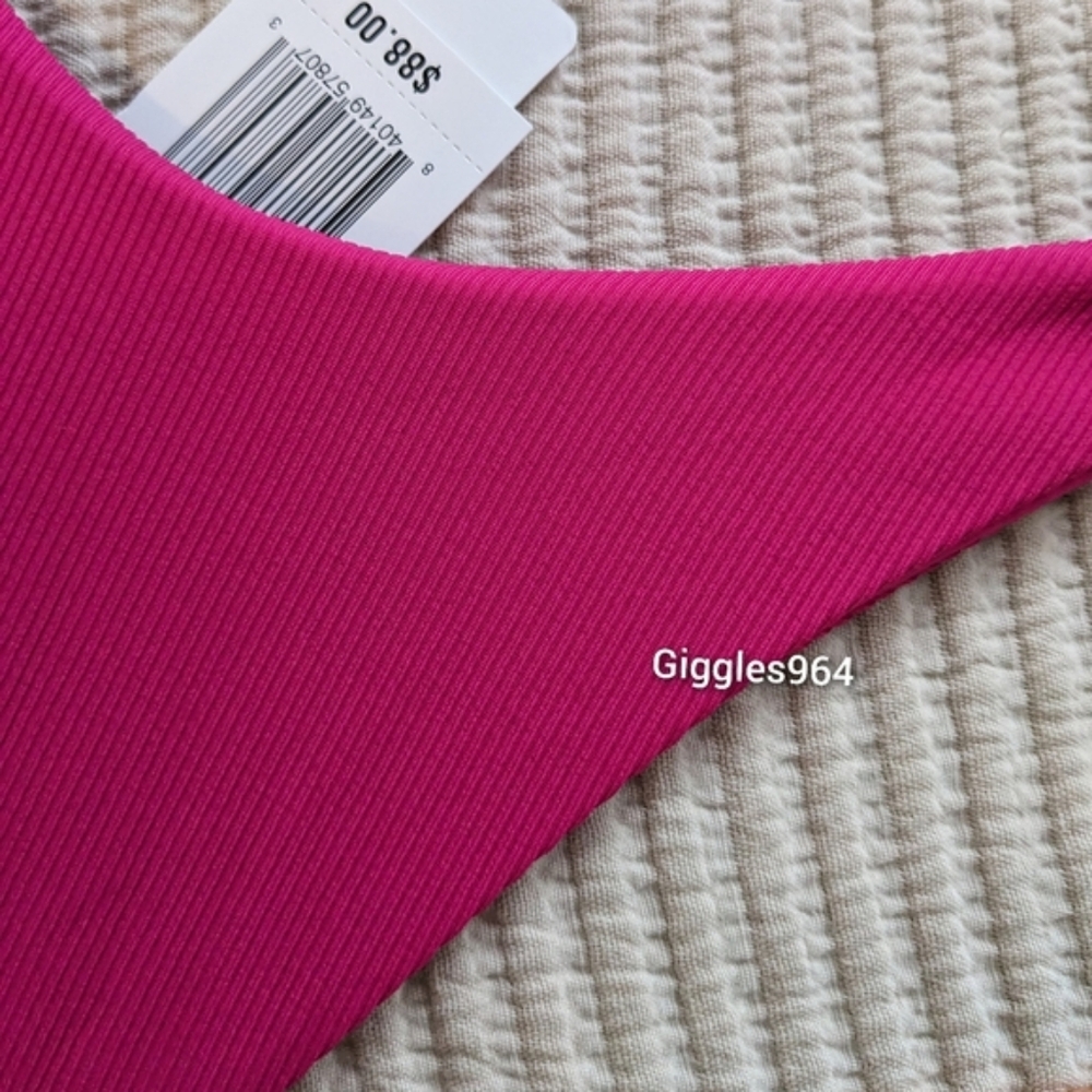 L*Space Cabana Bikini Bottom Bougainvillea Pink Ribbed - Picture 3 of 4